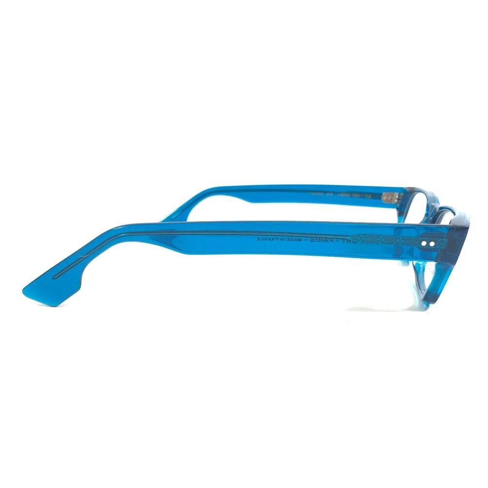 Jean Lafont Eyeglasses Frames TISERE 439 Shiny Blue Rectangle Full Rim 52-16-148